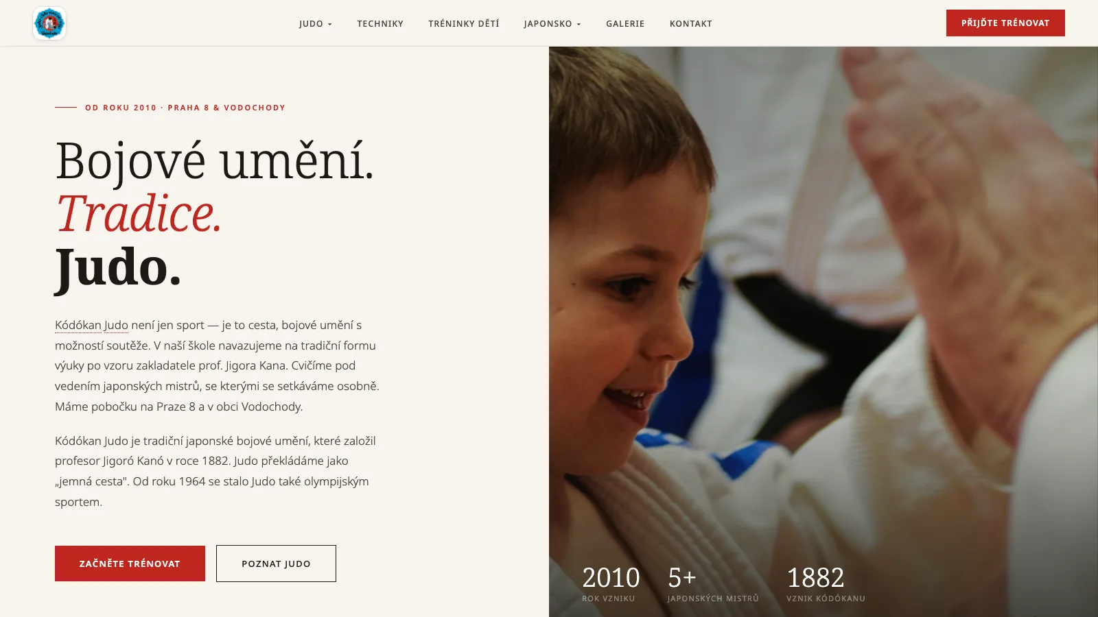 Ukázka projektu Judo Club Raion-Ryu